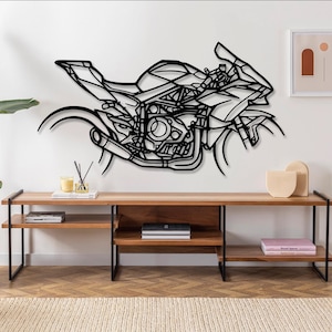 H2R Motorcycle Silhouette Metal Wall Art, Unique Biker Gift, Motorcycle Decor For Men, Motorbike Enthusiast Gift Idea, Birthday