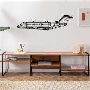 Challenger 350 Aircraft Silhouette Metal Wall Art , Airplane Wall Decor, Gifts, Custom Gift, Gardening Gift, Personalized Gifts