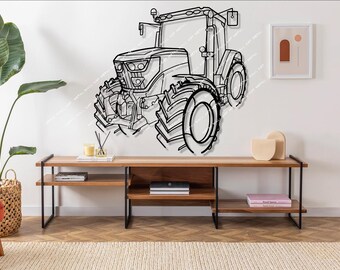 Silueta de tractor en metal para pared, decoración rústica, regalo para granjero, decoración de tractor, decoración de granja, regalo para papá, regalo del Día del Padre