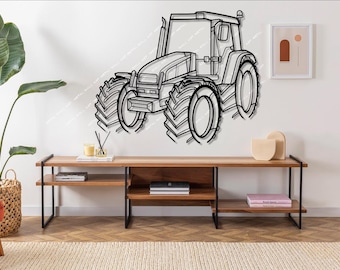 Silueta de tractor en metal para pared, decoración rústica, regalo para granjero, decoración de tractor, decoración de granja, regalo para papá, regalo del Día del Padre