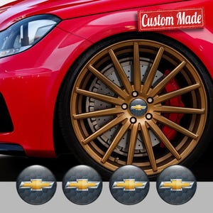 Emblemas para ruedas Chevrolet: Adhesivos de gel 3D abovedados para rines (juego de 4)