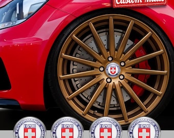 3D Domed Wheel Hub Decals: UV-Resistant Epoxy Stickers - Set of 4