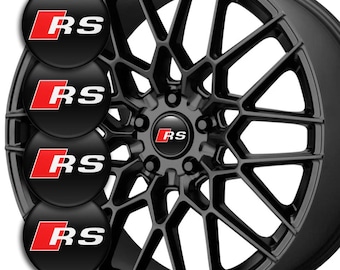 Audi RS ホイールデカール：3Dドーム型エポキシステッカー、UV保護、4枚セット