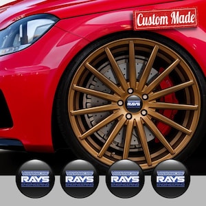 Pegatinas 3D RAYS para centro de rueda de aleación: Calcomanías de resina abovedadas - Juego de 4