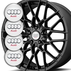 Pegatinas para tapacubos de Audi: Calcomanías de resina epoxi 3D (juego de 4)