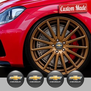 Emblemas para tapacubos de ruedas de Chevrolet: pegatinas de gel 3D abovedadas (juego de 4)