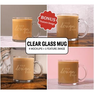 Clear Glass Mug Mockup Cozy Glass Mug Mockup Coffee Cup Mockup Aesthetic Boho Mug Mockup Bundle Clear Cup 10oz Mockup Minimal Latte Mug Cute