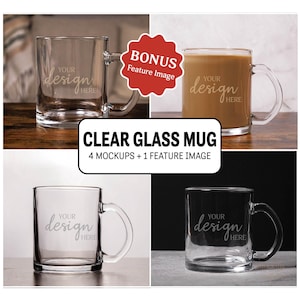 10oz Clear Glass Mug Mockup Cozy Glass Mug Mockup Coffee Cup Mockup Aesthetic Boho Mug Mockup Bundle Clear Cup Mockup Minimal Latte Mug Cute
