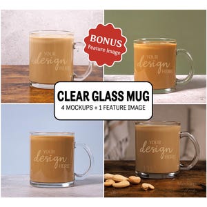 Clear Glass Mug Mockup Cozy Glass Mug Mockup Coffee Cup Mockup Aesthetic Boho Mug Mockup Bundle Clear Cup 10oz Mockup Minimal Latte Mug Cute