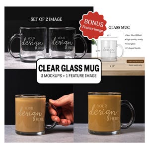 Glass Mug Mockup Cozy 10oz Clear Glass Mug Mockup Coffee Cup Mockup Aesthetic Boho Mug Mockup Bundle Clear Cup Mockup Minimal Latte Mug Cute