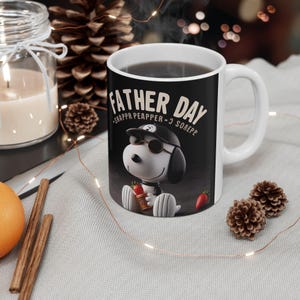Ceramic Mug, Father day snoopy dog - Gift for dad, Snoopy fan, Coffee lover, Cute cartoon dog, Father&#39;s day present