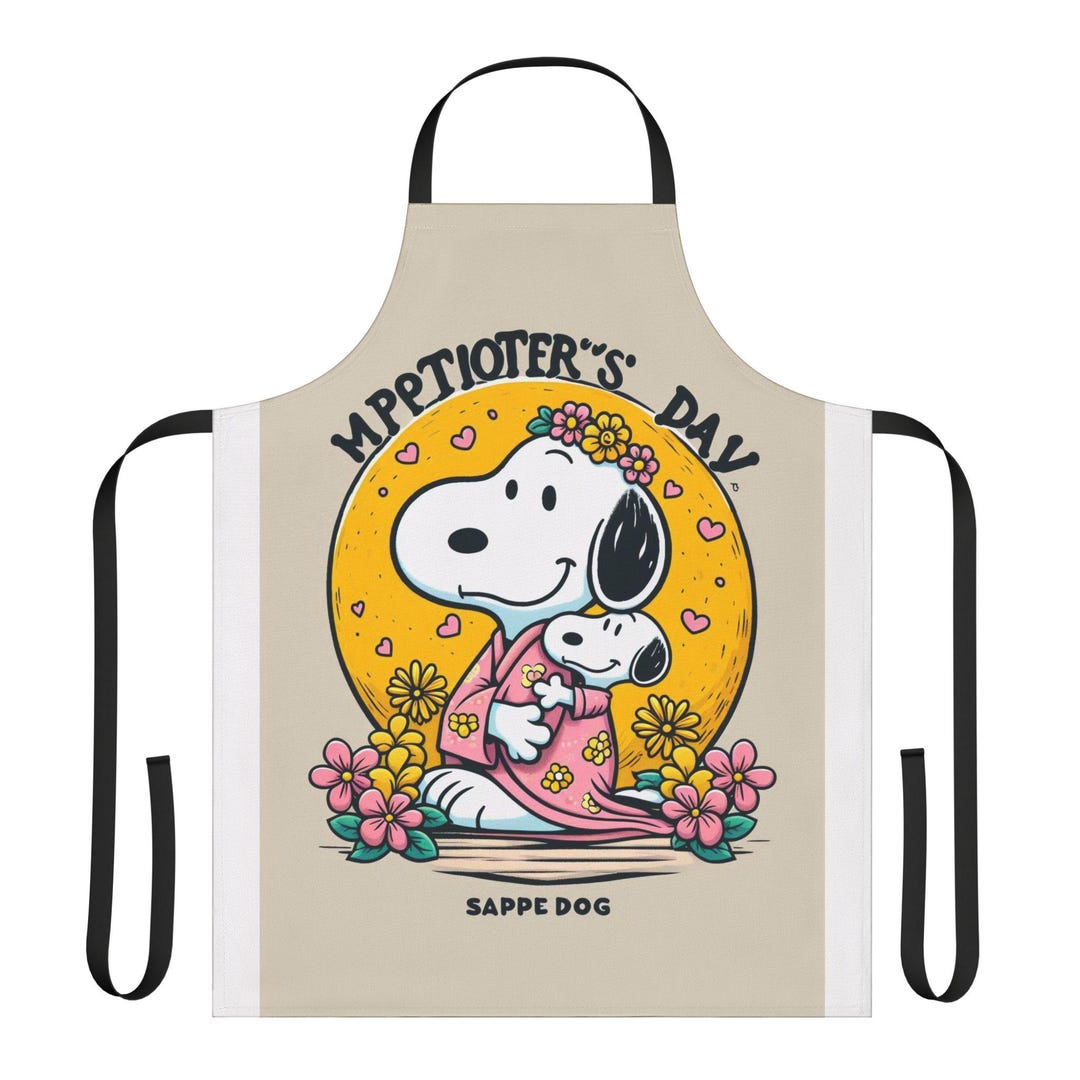 Snoopy Mother's Day Apron, Cute Gift for Moms, Kitchen Decor, Cooking ...