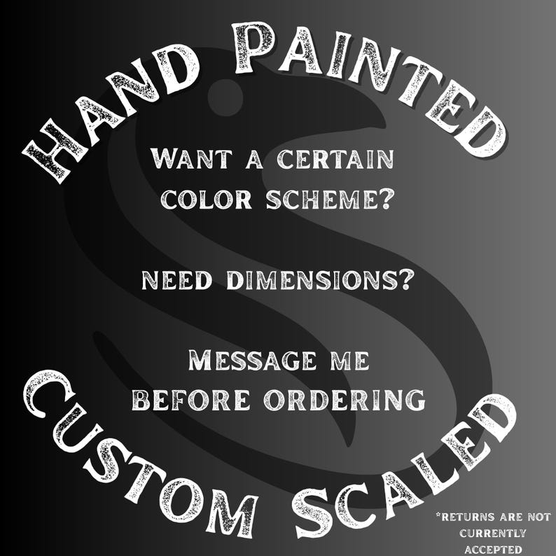 text that appears to be a message or instructions related to customizing or ordering something. The text is in a casual, handwritten style and is written in a circular format. The message seems to be about a color scheme, dimensions, and ordering preferences.