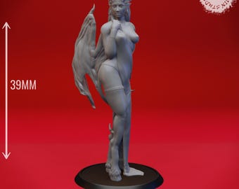 Succubus Resin Miniature/Bust: High Detail Tabletop Model