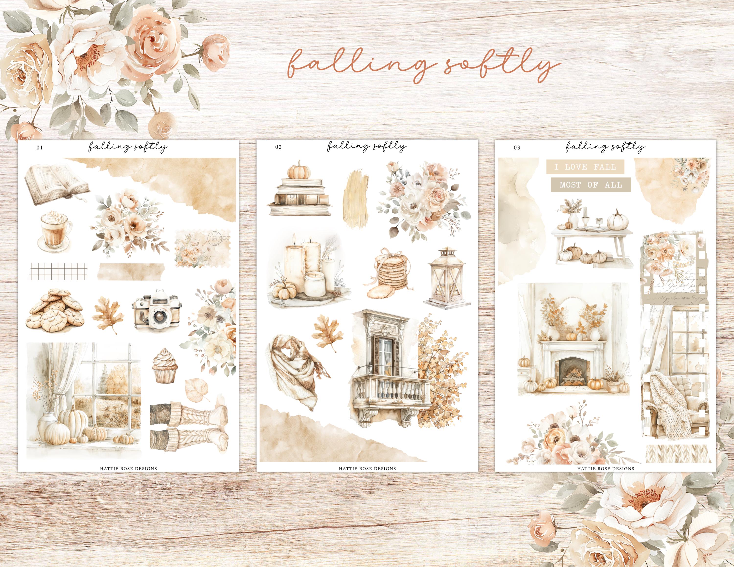 Falling Softly Planner Sticker Kit | Freestyle Sticker Kit | Journal ...
