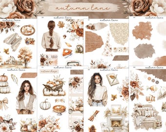 Autumn Lane mini planner decoratieve stickerset | Journalen | Bulletjournaal | Dagboekstickers | Plannerstickers | Herfststickers |