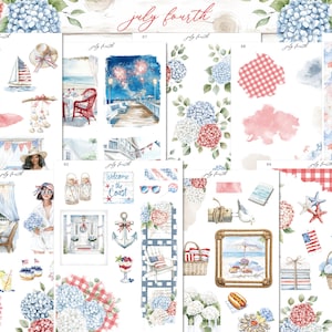 July Fourth Mini Planner Decorative Sticker Kit | Journaling | Bullet Journal | Journal Stickers | Planner Stickers | Summer Stickers