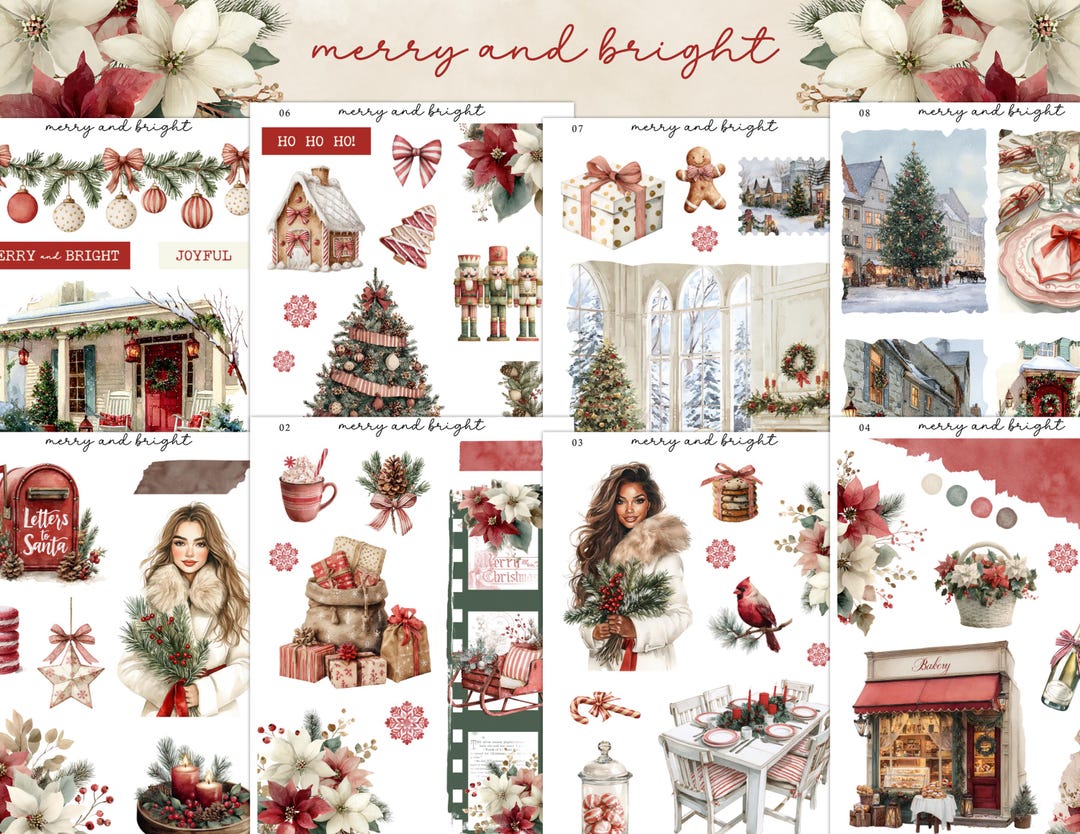 Merry and Bright Mini Planner Decorative Sticker Kit | Bullet Journal ...