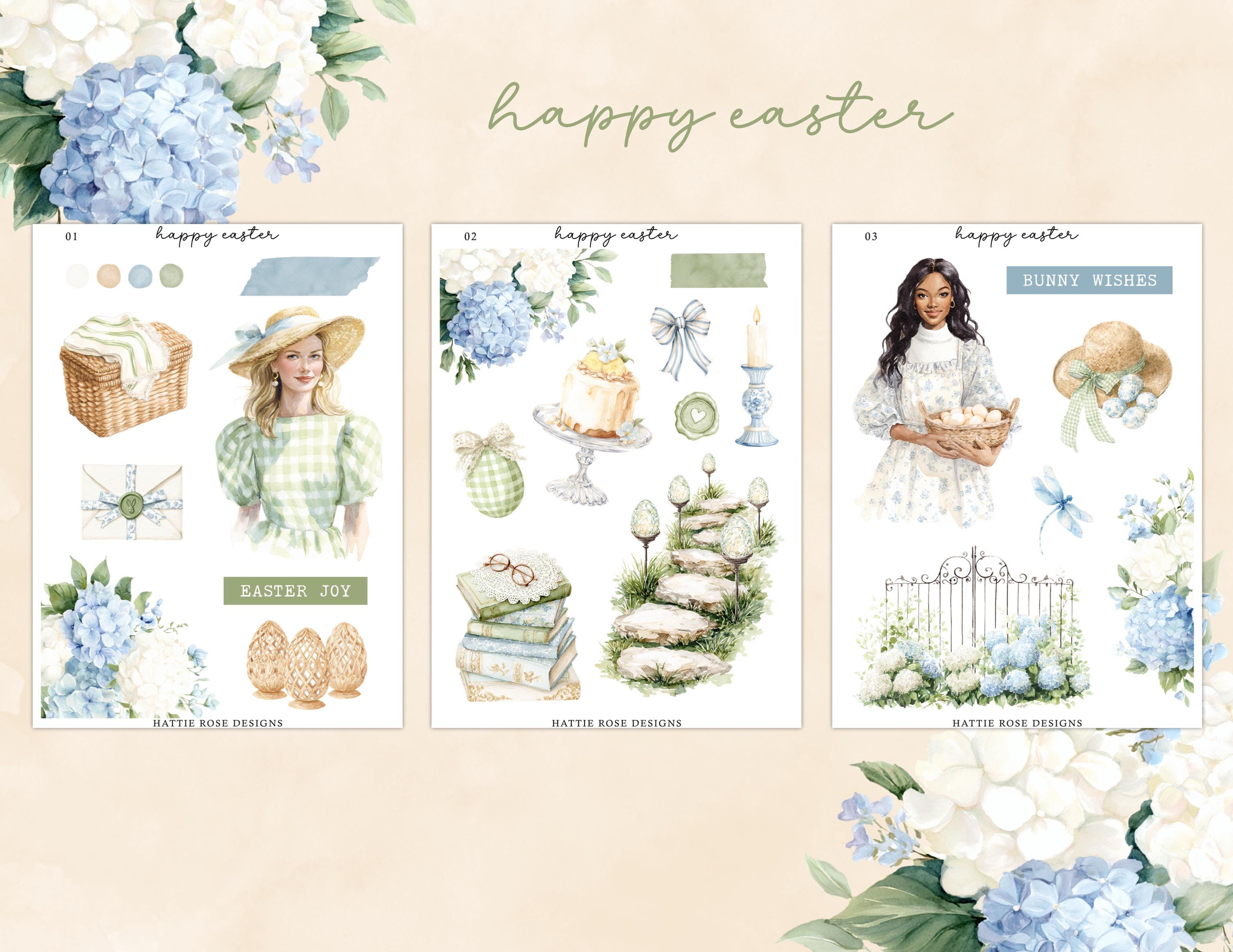 Happy Easter Mini Planner Decorative Sticker Kit | Journaling | Bullet ...