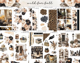 Wild for Fall Planner Sticker Kit | Freestyle Sticker Kit  | Leopard | Bullet Journal | Journal Stickers | Planner Stickers | Fall Stickers