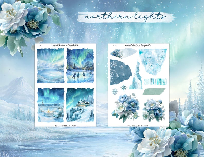 Northern Lights Mini Planner Decorative Sticker Kit | Journaling ...