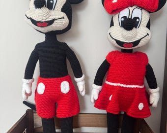 Handmade Crochet Mickey and Minnie Mouse Dolls | Disney Inspired Plush