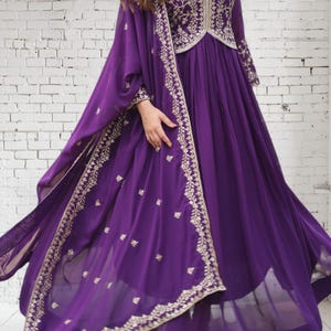 Anarkali Gown With Dupatta,Perfect as a wedding gown,long kurti, or Indian wedding wear suit,indian traditional wear anarkali gown set.