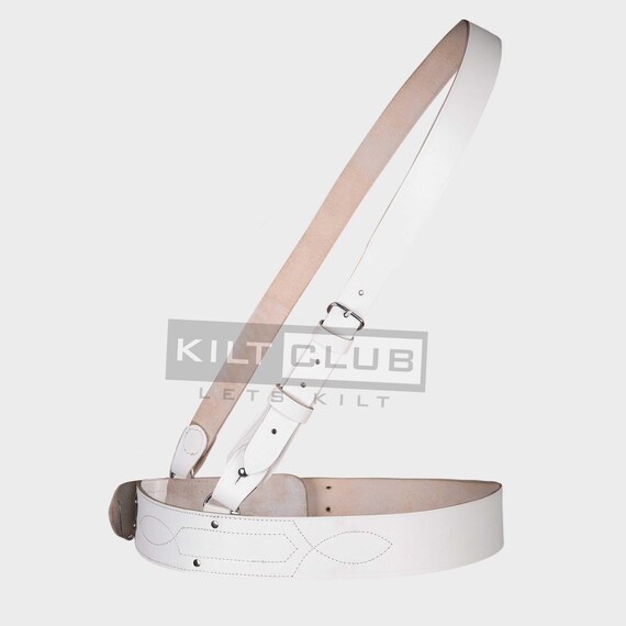 サムブラウン ホワイトレザーベルト（クロスオーバーショルダー