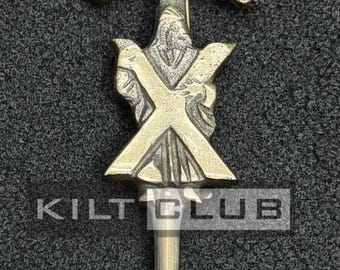 Scottish St. Andrew kilt Pin - Made of Brass Antique Metal - Size 4.5 Inches - Premium Handmade kilt Pin - Highland Pin for Men