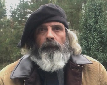 Scottish Men’s Tam Bonnet Hat - Traditional Highlander Beret Hat - Scottish Black Wool Kilt Cap - Men's Tam Hat - Available in 8 Colors