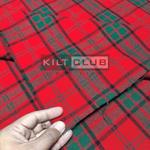 Scottish Rose Tartan Fabric - 16 Oz Acrylic Scottish Tartan - Machine Washable - Running Yards - 54 Inches Width - Upholstery Fabric