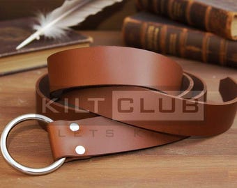 Brown with Black Leather Sword Belt For LARP SCA Reenactment Medieval Belt - Custom Length Belt Width 1.5 Inches - Premium Handmade Belt