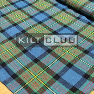 Muir / Moore Tartan Fabric - 16 Oz Acrylic Scottish Tartan - Machine Washable - Running Yards - 54 Inches Width - Upholstery Fabric