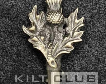 Scottish Thistle Design kilt pin - Made of Brass Antique Metal - Size 4.5 Inches - Premium Handmade kilt Pin - Highland Pin for Men
