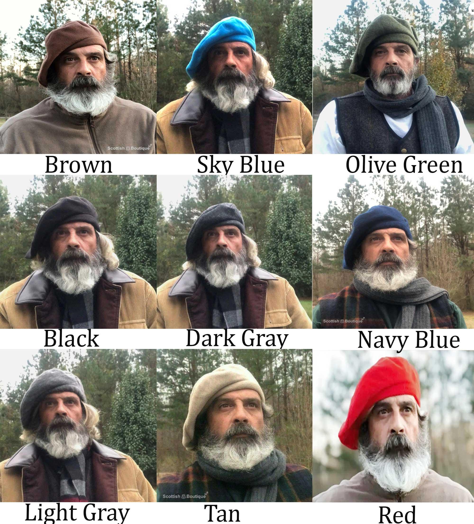 Scottish Men's Tam Bonnet Hat - Premium Handmade Wool Kilt Cap