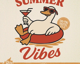 Funny Duck Summer SVG: Vacation Vibes Design (Digital Download