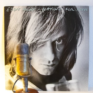 1980&#39;s SALE Eddie Money &quot;Playing For Keeps&quot; Vinyl Record Album 1980&#39;s Bay Area Light Rock and Roll (1980 CBS w/&quot;Running Back&quot;, &quot;Trinidad&quot;)