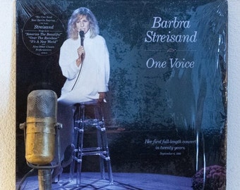 Barbra Streisand "One Voice" Vintage Vinyl Record Album 1980's LIVE music Barry Gibb Duets (1987 Cbs w/"Over The Rainbow","Evergreen")