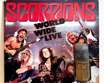 The Scorpions "World Wide Live" 2LP Vinyl Record Album 1980s Rock and Roll LP (Orig.1985 Poly w/"Rock You Like A Hurricane")