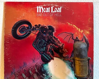 Meat Loaf "Bat Out Of Hell" Vinyl Record Album 1970s Classic Rock and Roll (Original 1977 Epic Records "Paradise by the Dashboard Light")