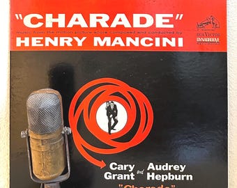 Charade Vinyl Vintage Record Soundtrack LP 1960s (Cary Grant & Audrey Hepburn movie) Stage and Screen (1963 RCA Stereo Repress Score)