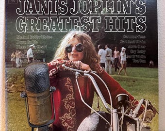 Janis Joplin "Greatest Hits" Vinyl Record Album 1960s Classic Rock Blues Soul (1970s Columbia re-issue w/"Me And Bobby McGee")