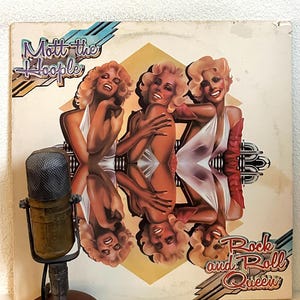 Vintage 1970&#39;s Classic Rock and Roll Music Vinyl &quot;Mott The Hoople: Rock And Roll Queen&quot; (1974 Atlantic w/&quot;Death May Be Your Santa Claus&quot;)