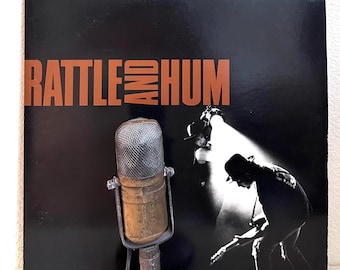 U2 Vinyl "LIVE: Rattle And Hum" ORIGINAL Record Album 1980s Irish Rock and Roll Pop Political Bono The Edge U2 LIVE (1988 Island 2Lp)