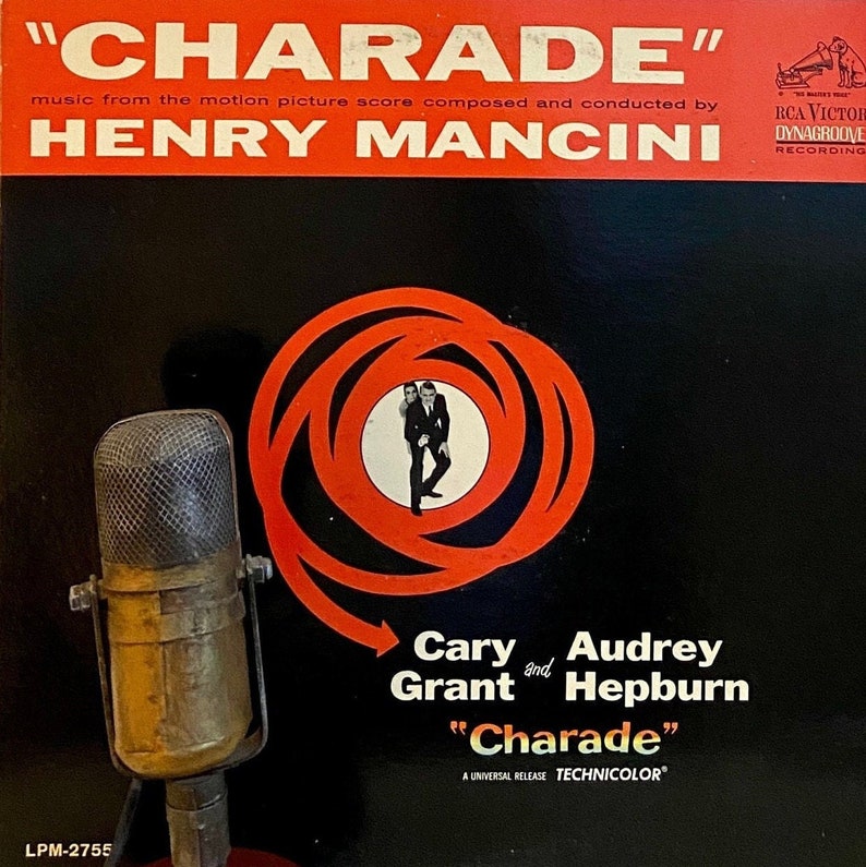 Charade Vinyl Vintage Record Soundtrack LP 1960s Cary Grant & Audrey Hepburn movie Stage and Screen 1963 RCA MONO w/ Henry Mancini score image 1