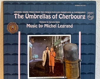 The Umbrellas Of Cherbourg Vintage Vinyl LP 1960s French Film Soundtrack "The Umbrellas Of Cherbourg" Michel Legrand (1964 Phillips Stereo)