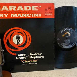 Charade Vinyl Vintage Record Soundtrack LP 1960s Cary Grant & Audrey Hepburn movie Stage and Screen 1963 RCA MONO w/ Henry Mancini score image 2