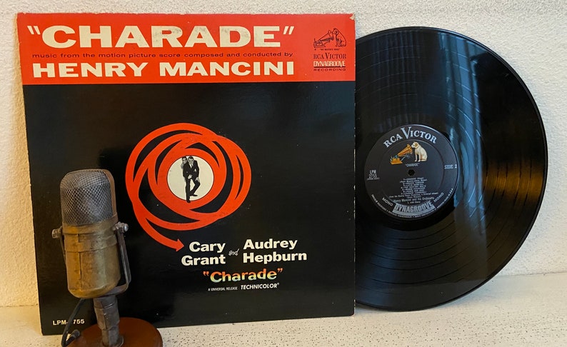 Charade Vinyl Vintage Record Soundtrack LP 1960s Cary Grant & Audrey Hepburn movie Stage and Screen 1963 RCA MONO w/ Henry Mancini score image 2