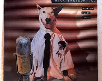 80's Music Rick Springfield "Working Class Dog" Vinyl Record Pop Rock and Roll (1981 RCA  Repress w Barcode w/"Jessie's Girl")