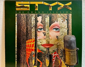 Styx "The Grand Illusion" Vinyl Record Album Vintage 1970s Classic Rock and Roll (Original 1977 A&M w/"Come Sail Away")